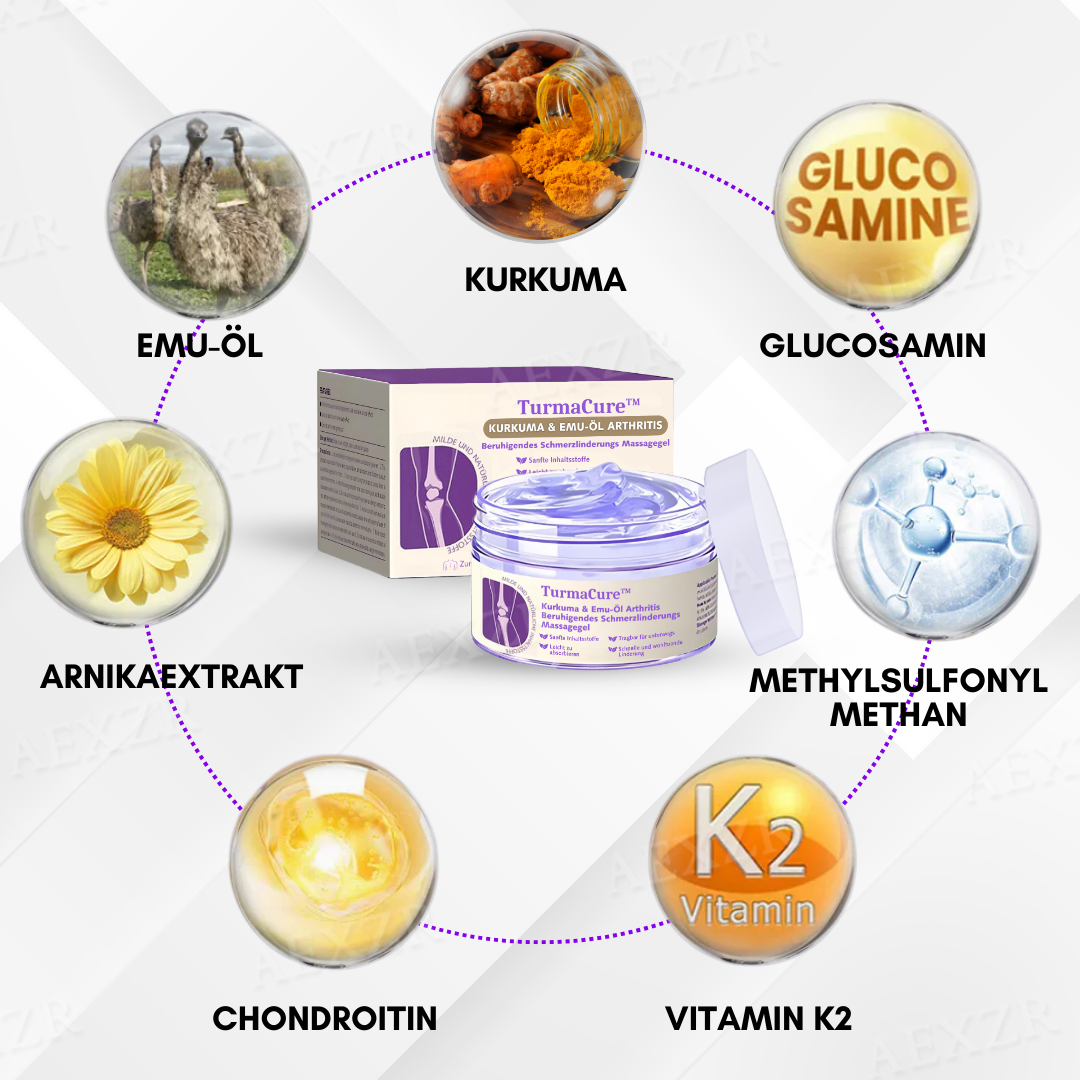 TurmaCure™ Kurkuma & Emu-Öl Arthritis Beruhigendes Schmerzlinderungs Massagegel
