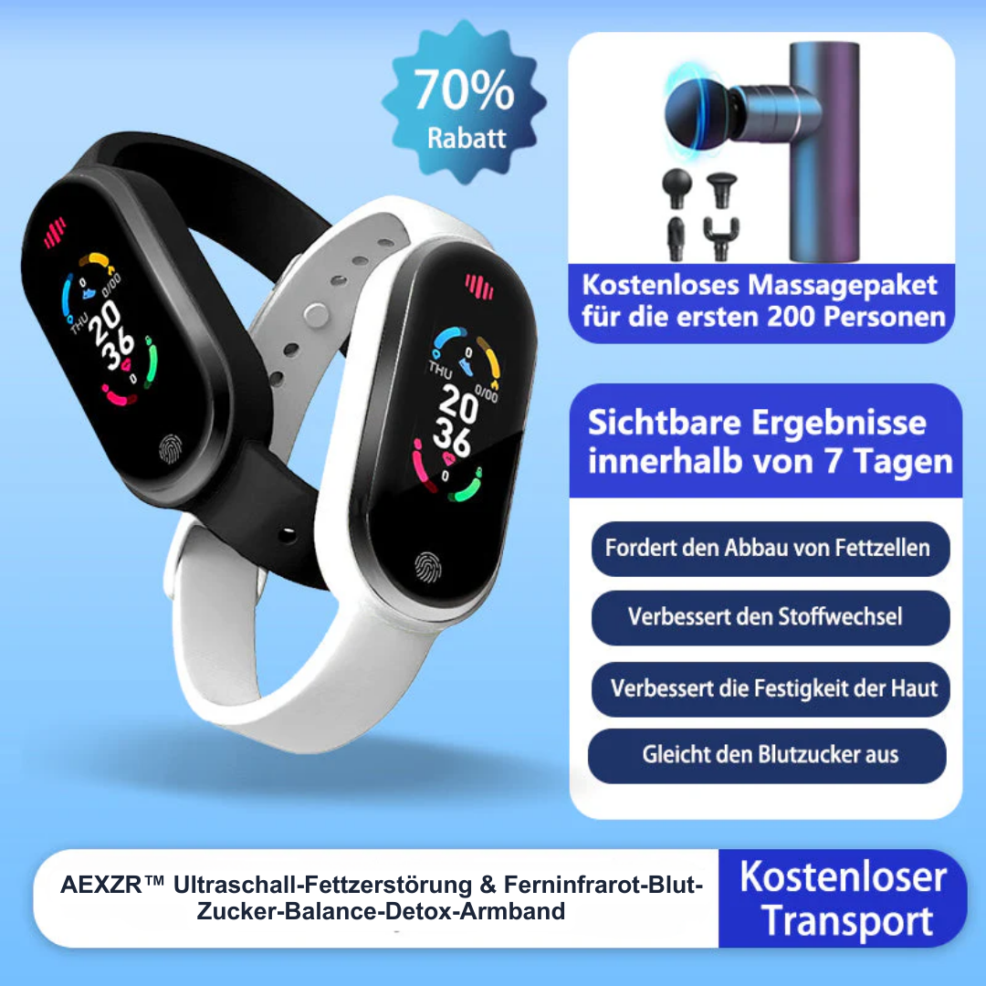AEXZR™ Ultraschall-Fettzerstörung & Ferninfrarot-Blut-Zucker-Balance-Detox-Armband(Schönheitschirurg empfiehlt