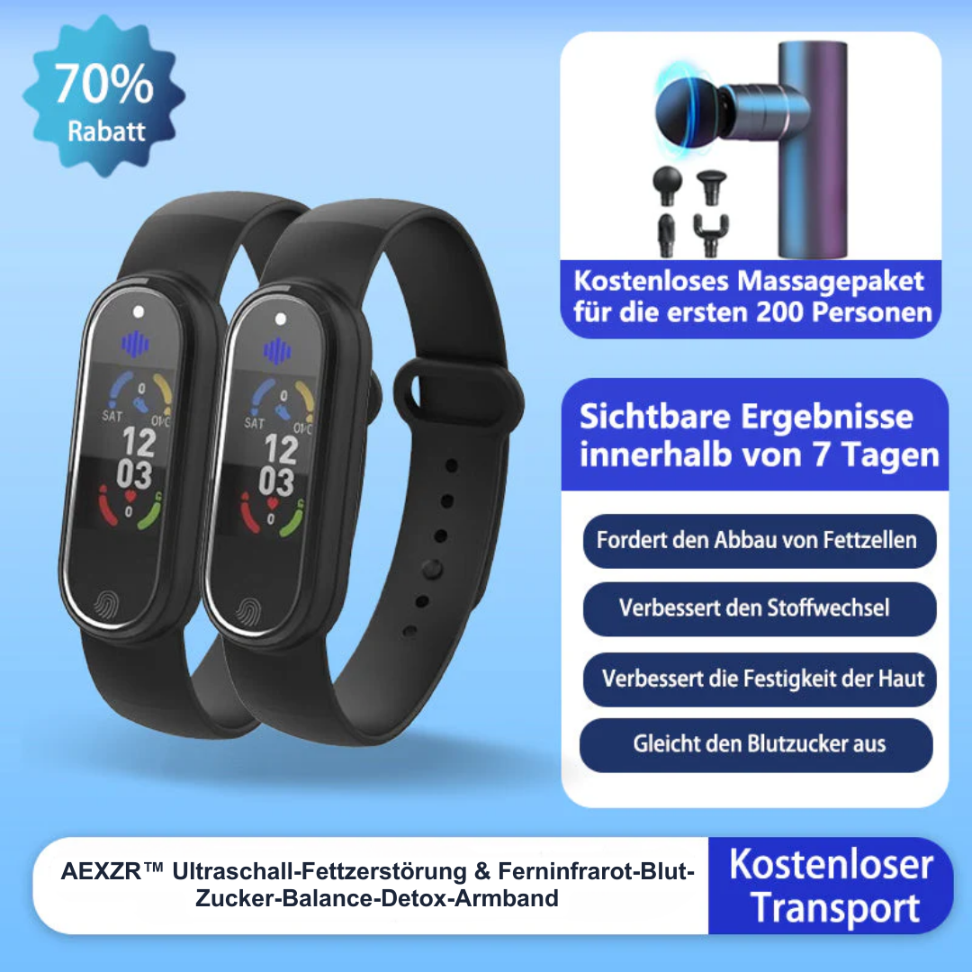 AEXZR™ Ultraschall-Fettzerstörung & Ferninfrarot-Blut-Zucker-Balance-Detox-Armband(Schönheitschirurg empfiehlt