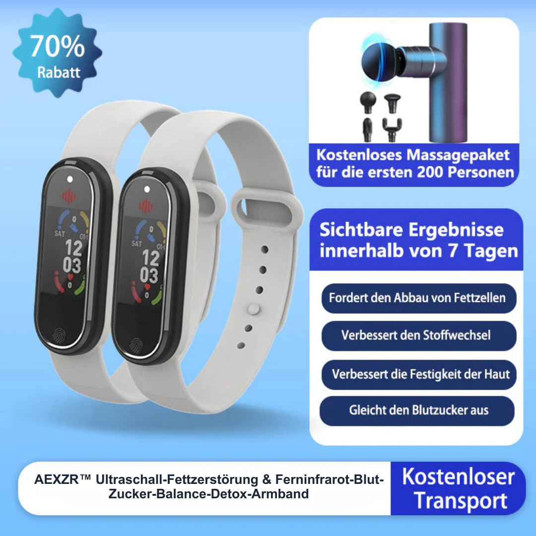 AEXZR™ Ultraschall-Fettzerstörung & Ferninfrarot-Blut-Zucker-Balance-Detox-Armband(Schönheitschirurg empfiehlt