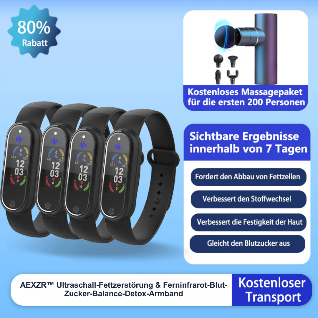 AEXZR™ Ultraschall-Fettzerstörung & Ferninfrarot-Blut-Zucker-Balance-Detox-Armband(Schönheitschirurg empfiehlt