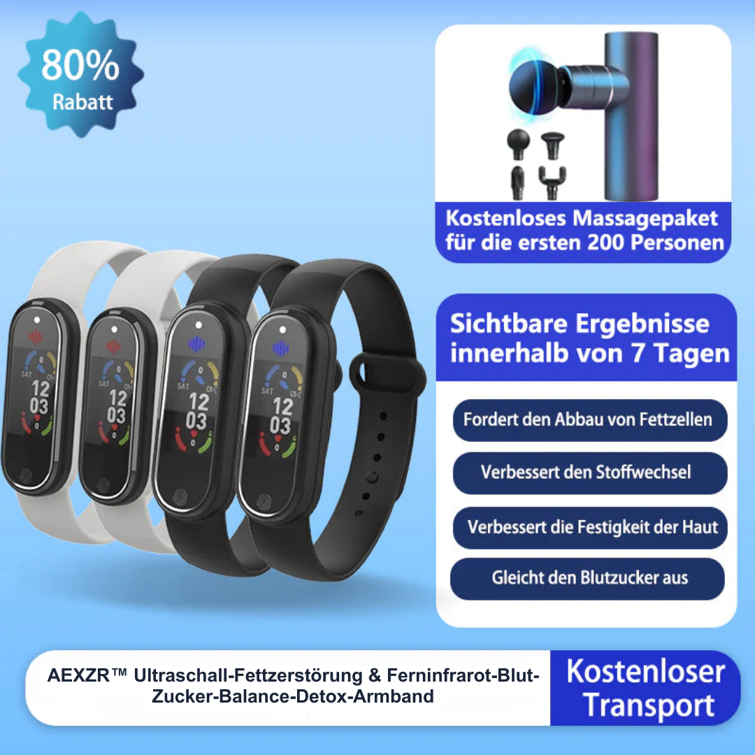 AEXZR™ Ultraschall-Fettzerstörung & Ferninfrarot-Blut-Zucker-Balance-Detox-Armband(Schönheitschirurg empfiehlt