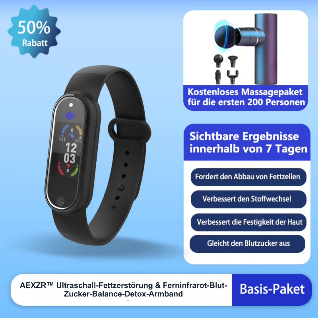 AEXZR™ Ultraschall-Fettzerstörung & Ferninfrarot-Blut-Zucker-Balance-Detox-Armband(Schönheitschirurg empfiehlt