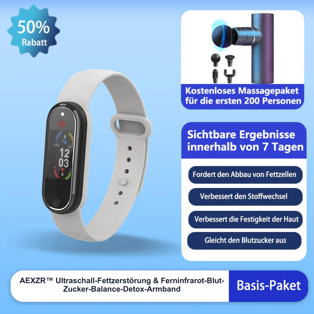 AEXZR™ Ultraschall-Fettzerstörung & Ferninfrarot-Blut-Zucker-Balance-Detox-Armband(Schönheitschirurg empfiehlt