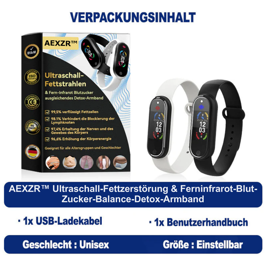 AEXZR™ Ultraschall-Fettzerstörung & Ferninfrarot-Blut-Zucker-Balance-Detox-Armband（Schönheitschirurg empfiehlt