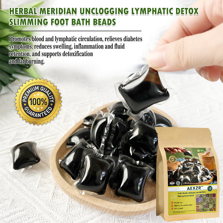 2024 HEISSER VERKAUF🔥AEXZR™ Kräuter-Meridian Unclogging Lymphatic Detox Schlankheits Fußbad Perlen🔥